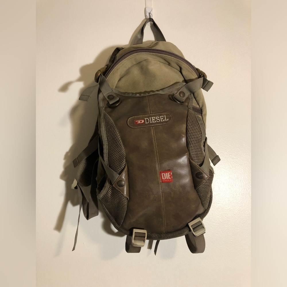 Diesel Spare Parts Canvas and Leather Backpack